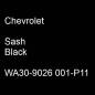 Preview: Chevrolet, Sash Black, WA30-9026 001-P11.